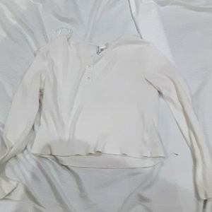 White cropped shirt